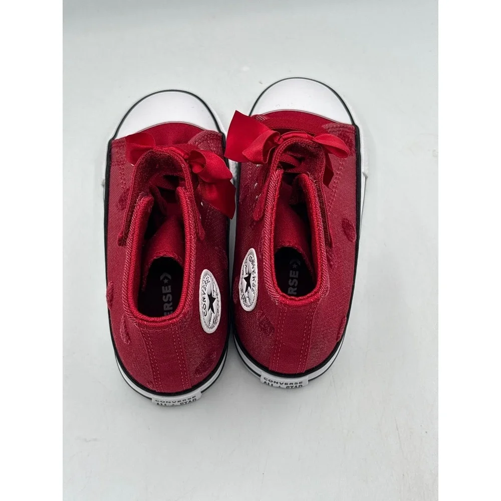 Converse Chuck Taylor All Star 1V Hi Shoes Girls Size 10 Red White Bow A15143F